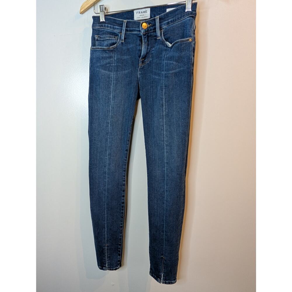 Frame Denim London Los Angeles Skinny Jeans Slit Ankle Medium Wash Size 26